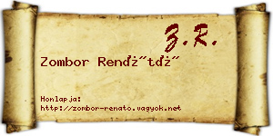 Zombor Renátó névjegykártya